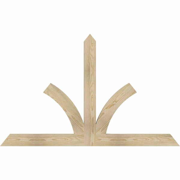 Ekena Millwork Richland Rough Sawn Timber Gable Bracket, Douglas Fir, 60"W x 38"H x 2"D x 4"F, 15/12 Pitch GBW060X38X0204RIC00RDF - main